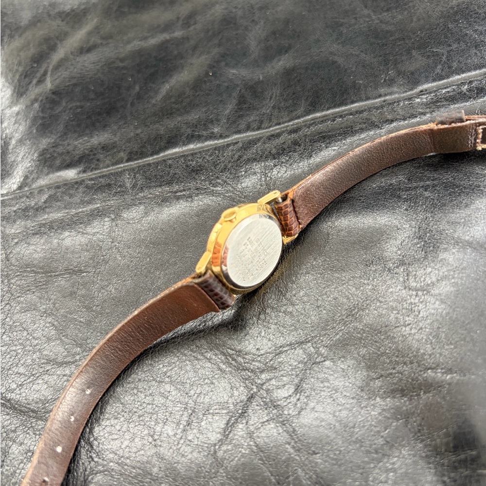 Seiko Vintage Gold-Tone Round Watch with (used) Brown Leather Strap - Picture 2 of 7